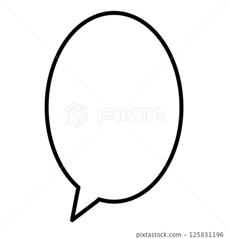 Oval speech bubble icon / standard, conversation, line drawing material 125831196