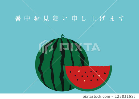 簡單的西瓜夏季賀卡 125831655