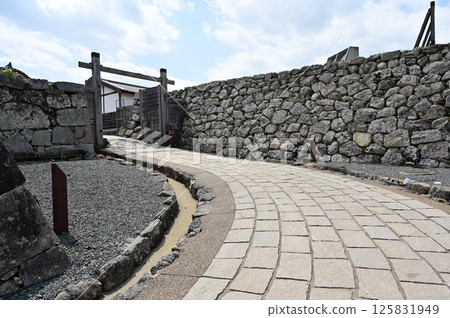 通往篠山城大聖院的石板路與黑鐵門遺址(兵庫縣) 通往篠山城大聖院的石板路與黑鐵門遺址(兵庫縣) 125831949