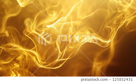 background with gold waving smoke 125832431