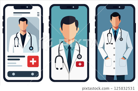 Telemedicine doctors on smartphone screen 125832531