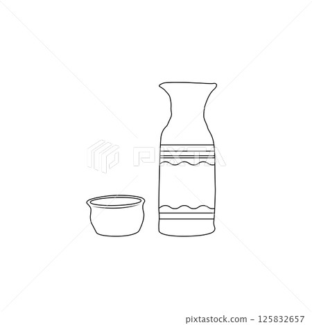 Water Clay Jug Outline Icon Illustration on White Background 125832657
