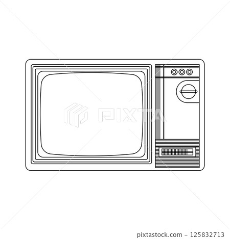 Retro TV Outline Icon Illustration on Isolated White Background Retro TV Outline Icon Illustration on Isolated White Background 125832713