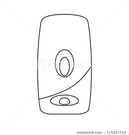 Soap Dispenser Outline Icon Illustration on Isolated White Background 125832719