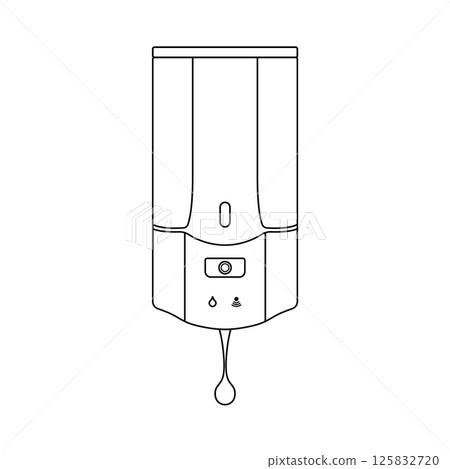 Soap Dispenser Outline Icon Illustration on Isolated White Background 125832720