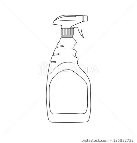 Spray Bottle Outline Icon Illustration on Isolated White Background 125832722