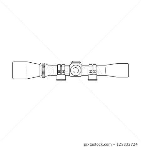 Tactical Scope Outline Icon Illustration on Isolated White Background 125832724