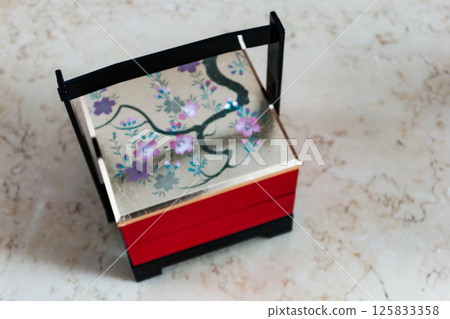 Close up of Lunar New Year Chinese candy box for serving visitors at home for storing candies, chocolates or snacks that bring good luck Close up of Lunar New Year Chinese candy box for serving visitors at home for storing candies, chocolates or snacks that bring good luck 125833358
