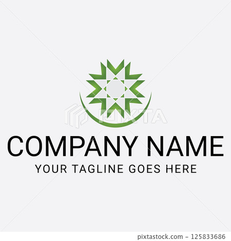 Green abstract star shape logo image design Green abstract star shape logo image design 125833686