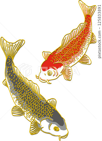 Two carp_downward Two carp_downward 125833891