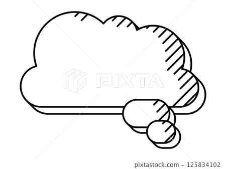 Speech bubble in line art style. Decorative abstract background. Speech bubble in line art style. Decorative abstract background. 125834102
