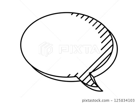 Speech bubble in line art style. Decorative abstract background. 125834103