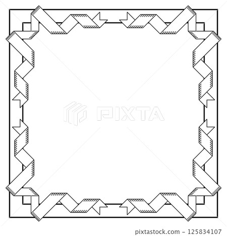 Frame with ribbons. Decorative abstract background. Frame with ribbons. Decorative abstract background. 125834107