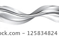 Abstract metallic silver waves with fluid design for modern backgrounds 125834824