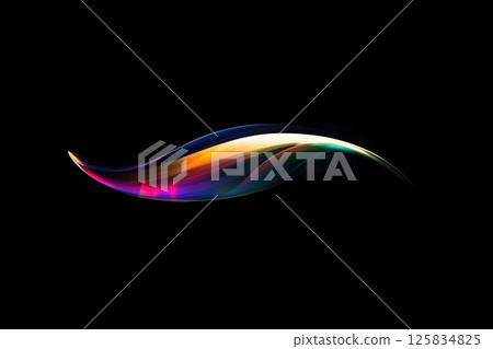 Colorful abstract wave on black background 125834825