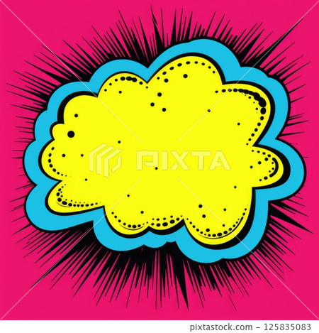 Vivid Yellow Comic Explosion Design 125835083
