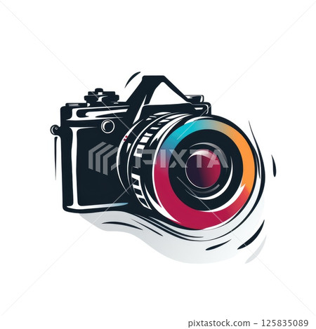 Retro Style Professional Photo Camera 125835089
