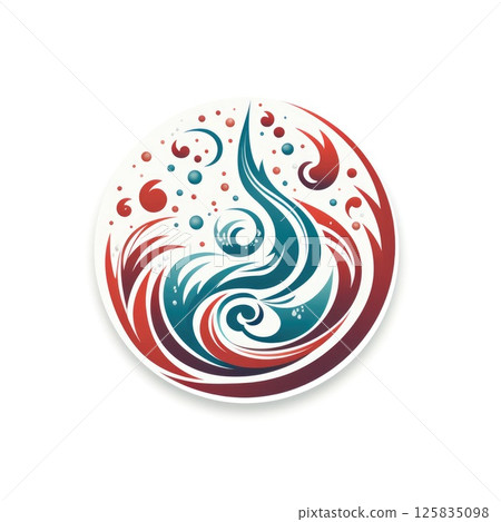 Simple graphic logo of color styled fir tree on white background. Simple graphic logo of color styled fir tree on white background. 125835098