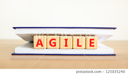 Brand symbol. Concept word Brand on beautiful wooden blocks in book. Beautiful wooden table white background. Business brand concept. Copy space. 125835240