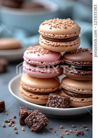 macaron, food, pastry 125835363