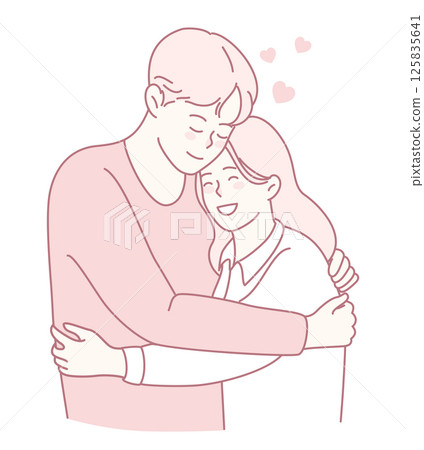 A Couple Embracing in Love A Beautiful and Heartfelt Moment of Affection and Joy A Couple Embracing in Love A Beautiful and Heartfelt Moment of Affection and Joy 125835641