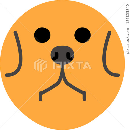 Sulky golden retriever round illustration Sulky golden retriever round illustration 125835840