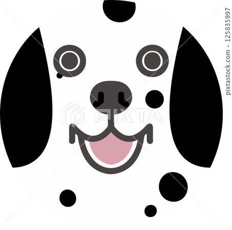 Smiling Dalmatian Round Illustration 125835997