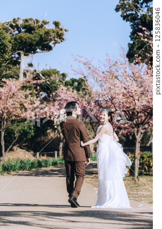 櫻花與婚紗照拍攝 櫻花與婚紗照拍攝 125836046