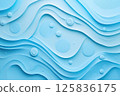 Abstract water ripple design with circles and text shapes in topaz blue 125836175