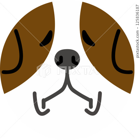 生氣的聖伯納犬圓形插圖 125836187