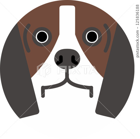 生氣的小獵犬圓形插圖 125836188