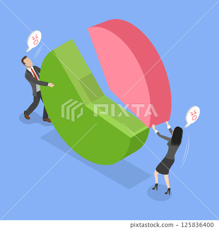 3D Isometric Flat Vector Illustration of Market Share, Investment Asset Allocation 3D Isometric Flat Vector Illustration of Market Share, Investment Asset Allocation 125836400