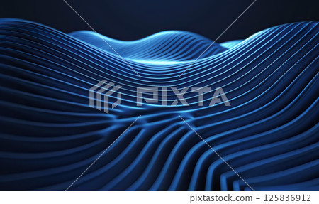 A sci-fi inspired tunnel with glowing blue neon lights in a spiral pattern creates a captivating vibe. generate AI 125836912