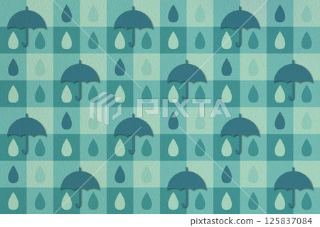帶遮陽傘和雨滴的無縫圖案 帶遮陽傘和雨滴的無縫圖案 125837084