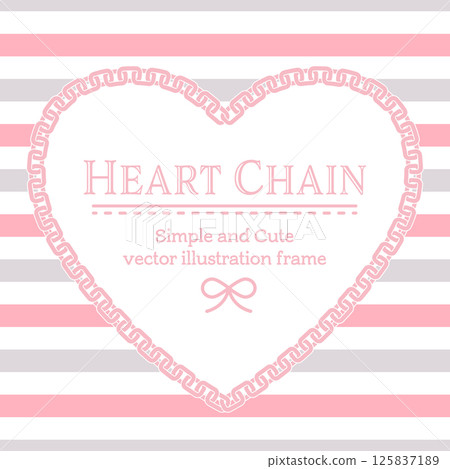 Pink heart-shaped chain frame - Simple and cute chain decoration vector illustration - Transparent background - With margins Pink heart-shaped chain frame - Simple and cute chain decoration vector illustration - Transparent background - With margins 125837189