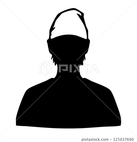 餐廳店員、工匠男性剪影插圖黑色 125837680
