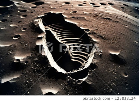 Footprint Imprint in Moon Dust 125838124