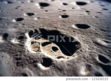 Detailed Moon Surface with Impact Craters 125838125