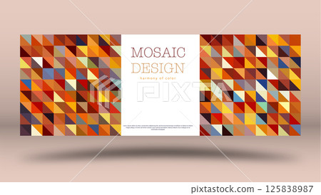 Mosaic of multicolored triangles. layout for background, cover, screensaver, website and creative idea. The idea of interior design, corporate style and decorative creativity Mosaic of multicolored triangles. layout for background, cover, screensaver, website and creative idea. The idea of interior design, corporate style and decorative creativity 125838987