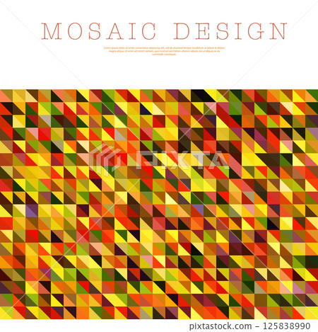 Mosaic of multicolored triangles. layout for background, cover, screensaver, website and creative idea. The idea of interior design, corporate style and decorative creativity Mosaic of multicolored triangles. layout for background, cover, screensaver, website and creative idea. The idea of interior design, corporate style and decorative creativity 125838990