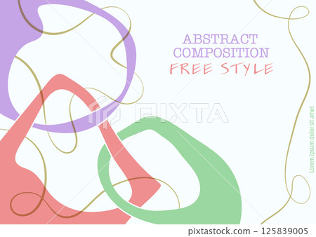 Abstract background with deformed shapes and lines. A simple color composition for posters, posters, banners, covers 125839005