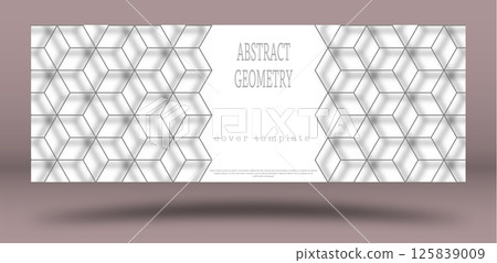 Abstract black and white geometric design. Layout for the design of the cover, banner, poster, postcard and corporate design. The idea of interior and decorative creativity Abstract black and white geometric design. Layout for the design of the cover, banner, poster, postcard and corporate design. The idea of interior and decorative creativity 125839009