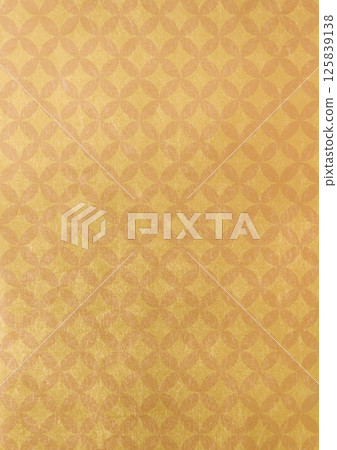 帶有七寶圖案的紋理日本圖案背景（背景材料）金箔 125839138