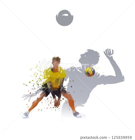 Volleyball, group of volleyball players collage, double exposure of isolated vector sports illustrations Volleyball, group of volleyball players collage, double exposure of isolated vector sports illustrations 125839959