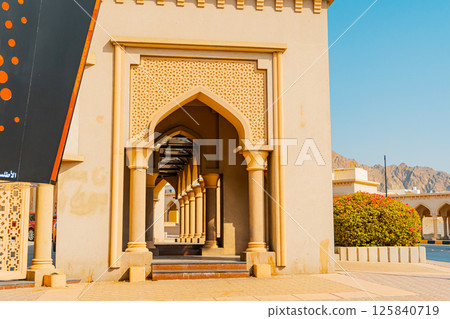 View of coastline of Muttrah district of Muscat, Oman. High quality photo 125840719