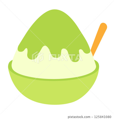 Vector illustration of shaved ice with melon syrup 125841080