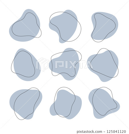 Blue Blob Illustration Pack. Collection of cool blue vector blobs with soft lines and outlined edges. Great for abstract compositions, modern branding, and soft design accents. Blue Blob Illustration Pack. Collection of cool blue vector blobs with soft lines and outlined edges. Great for abstract compositions, modern branding, and soft design accents. 125841120
