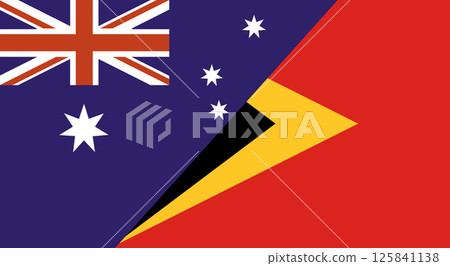 Flag of Australia and East Timor. Two Flag Together Australian and East Timor 125841138
