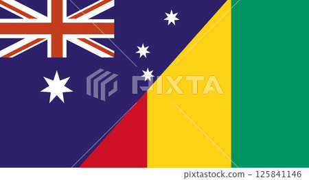 Flag of Australia and Guinea. Two Flag Together Australian Guinea 125841146