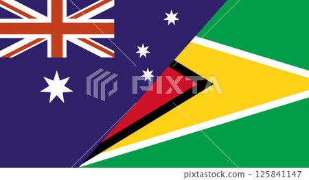 Flag of Australia and Guyana. Two Flag Together Australian and Guyana Flag of Australia and Guyana. Two Flag Together Australian and Guyana 125841147
